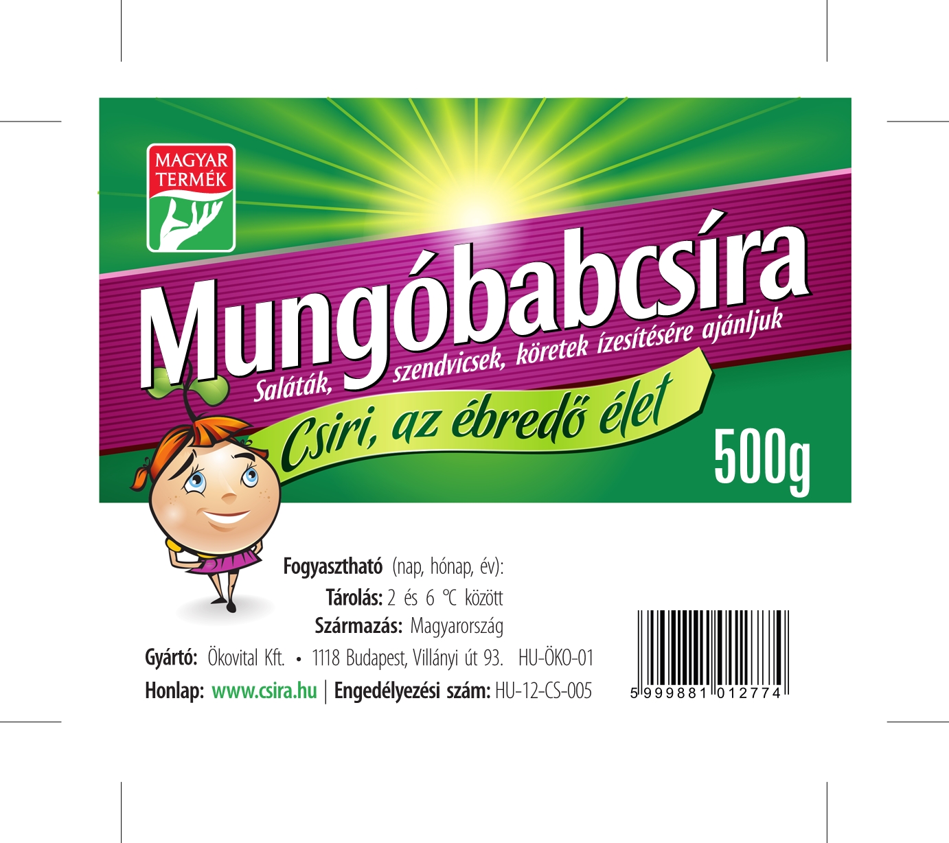 Mungóbabcsíra 500g